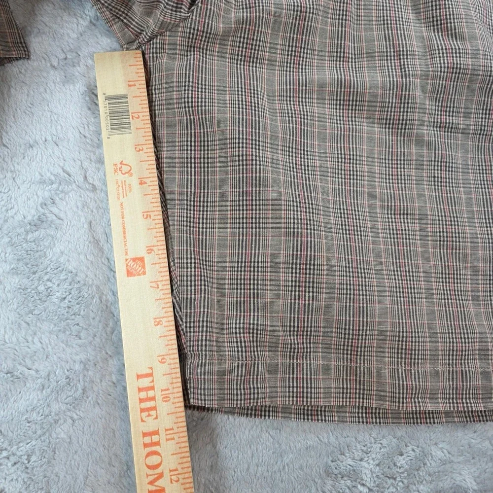 Banana Republic Mens 38 Brown Plaid Cotton‎ Linen Chino Shorts 647028 Summer 09